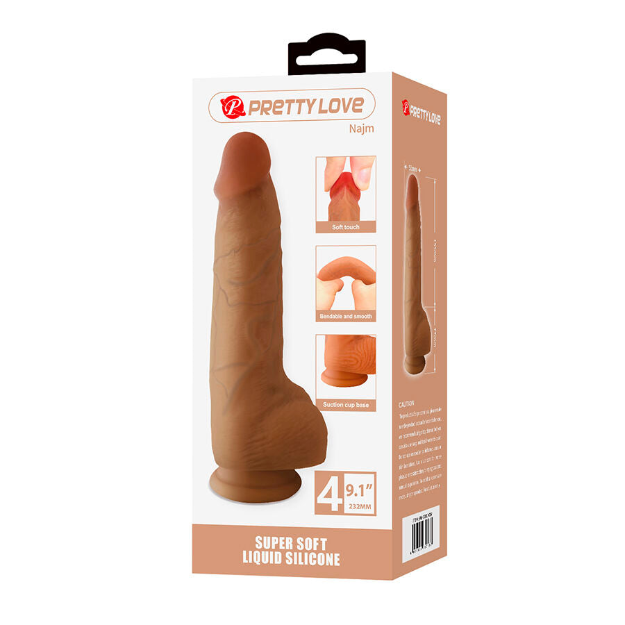 Pretty Love - Najm Realistischer Dildo mit Saugnapf 23,2 cm -Ø- 5,5 cm