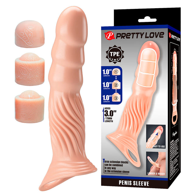 Pretty Love – Strukturierte Penishülle mit Verlängerungen