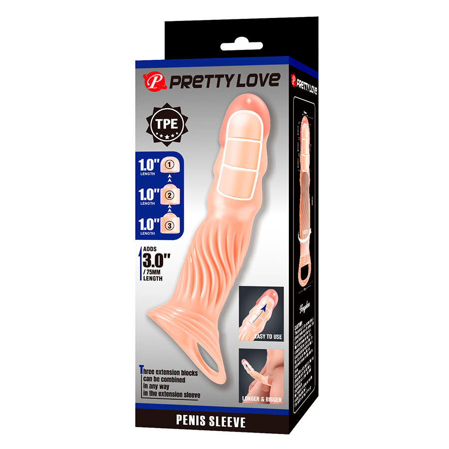 Pretty Love – Strukturierte Penishülle mit Verlängerungen