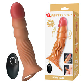 Pretty Love – Strukturierte Penishülle mit Vibration und Fernbedienung