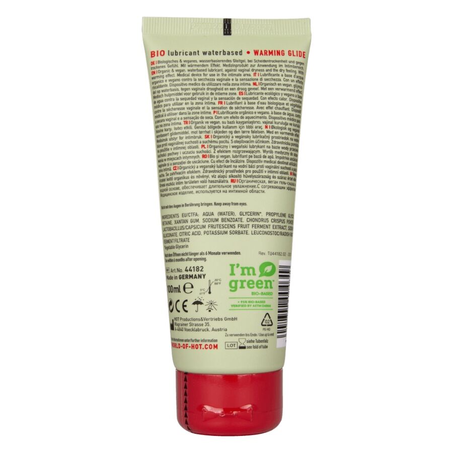 Hot - Bio-Gleitmittel auf Wasserbasis, Wärmewirkung 100 ml