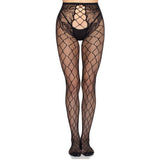 Leg Avenue - 1966 Netzstrumpfhose mit Offenem Schritt, Schwarz - Einheitsgrösse