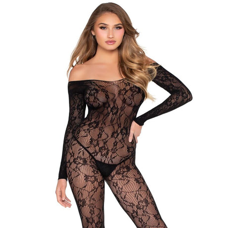 Leg Avenue - 89366 Spitzen-Dessous-Bodystocking, Schwarz - Einheitsgrösse