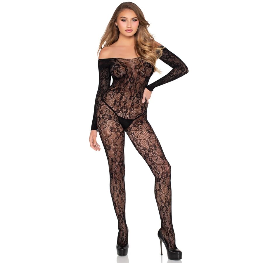 Leg Avenue - 89366 Spitzen-Dessous-Bodystocking, Schwarz - Einheitsgrösse