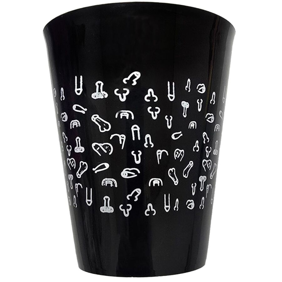Diablo Picante - Schwarze Tasse 500 ml mit Weissen Penissen
