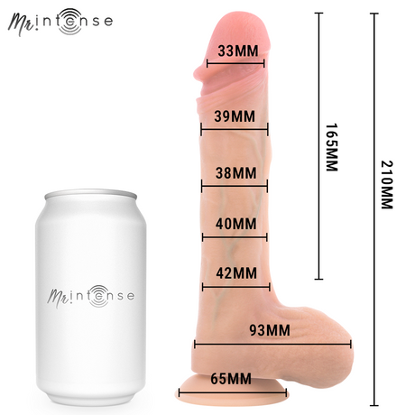 Dildo Bradley aus Silikon mit Vibration, Wärmefunktion und Fernbedienung 21 cm Ø 4,2 cm