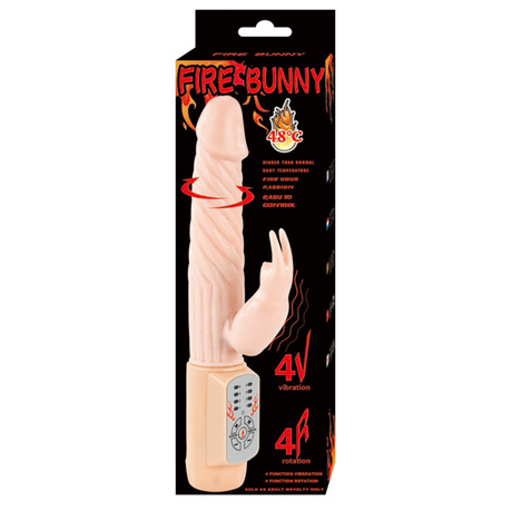 Vibrator Fire Bunny Rotator mit Feuersystem
