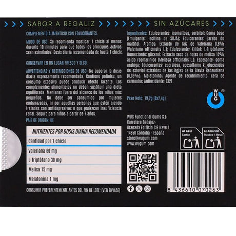 WUG off – Der funktionelle Kaugummi für mehr Entspannung und besseren Schlaf. Blisterpackung mit 8 Packungen