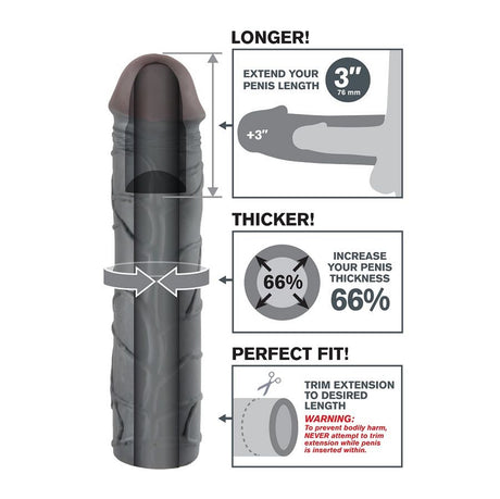 Penishülle Mega 3 Verlängerung Schwarz 66 cm.2