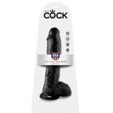 King Cock - 10 Dildo Schwarz mit Eier 25.4 cm