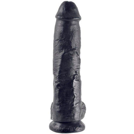 King Cock - 10 Dildo Schwarz mit Eier 25.4 cm