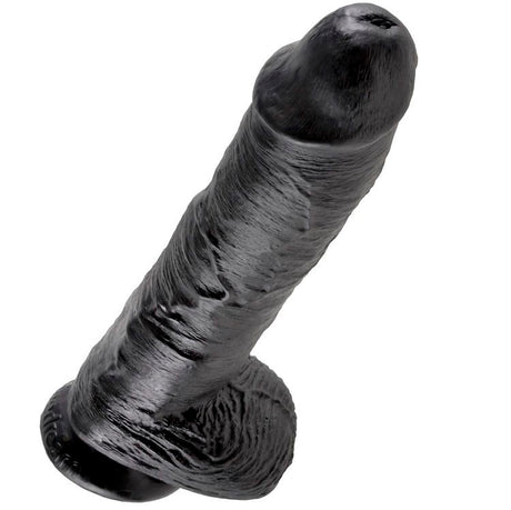 King Cock - 10 Dildo Schwarz mit Eier 25.4 cm
