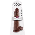 Realistischer Dildo mit Hoden Braun 30,5 cm