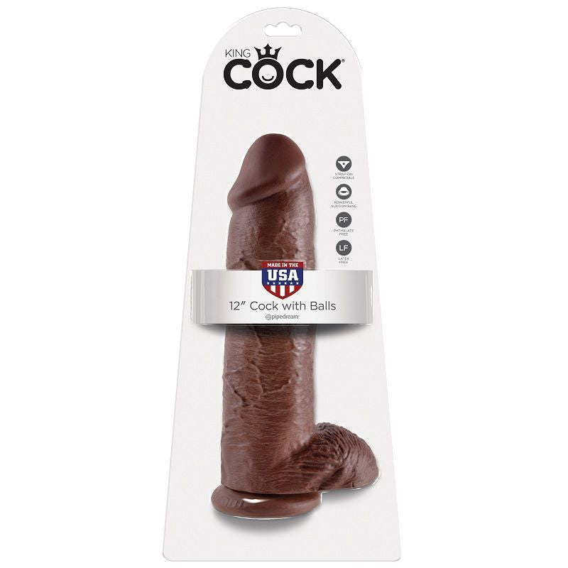 King Cock - 12 Dildo Braun mit Eier 30.48 cm