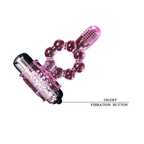 Penisring Silikonring 10 Zungenrhythmen mit Rosa Vibration.8