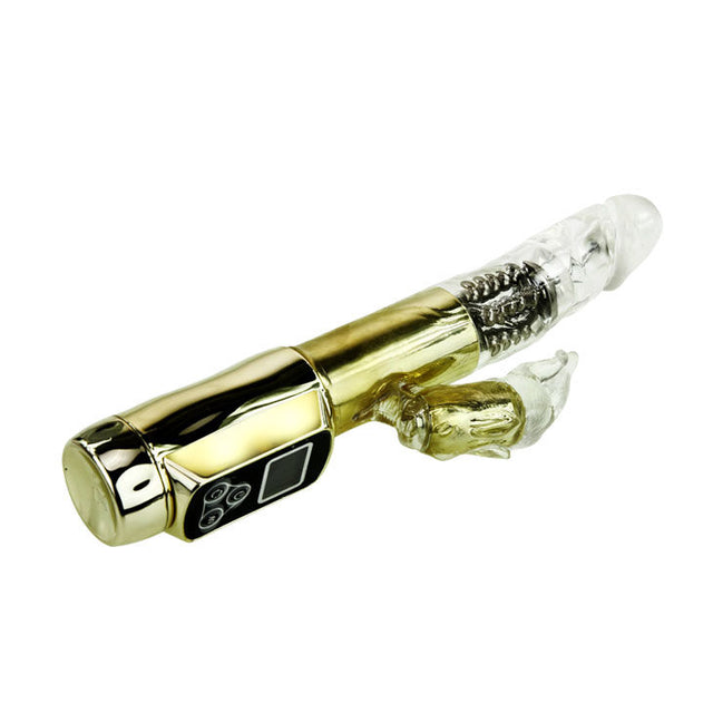 Rabbit-Vibrator Siberia Passion mit Rotation Gold Ø 3 cm