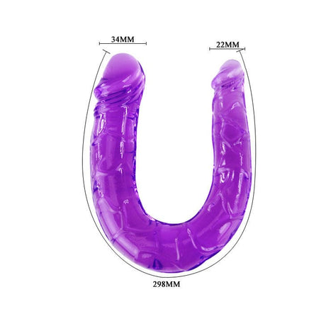 Doppeldildo in Flieder Flexibler Gelee 29 x 3,5 cm.3