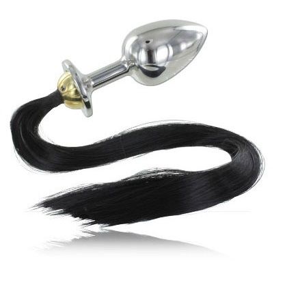 Metal Hard - Analstecker aus Stahl mit Schwanz 8,89 cm