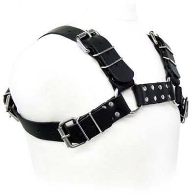 Leather Body - Schwarzes Bulldog-Geschirr