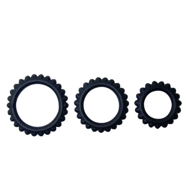 Baile - Titan Set 3stk Cockring Schwarz 2.8 + 2.4 + 1.9 cm