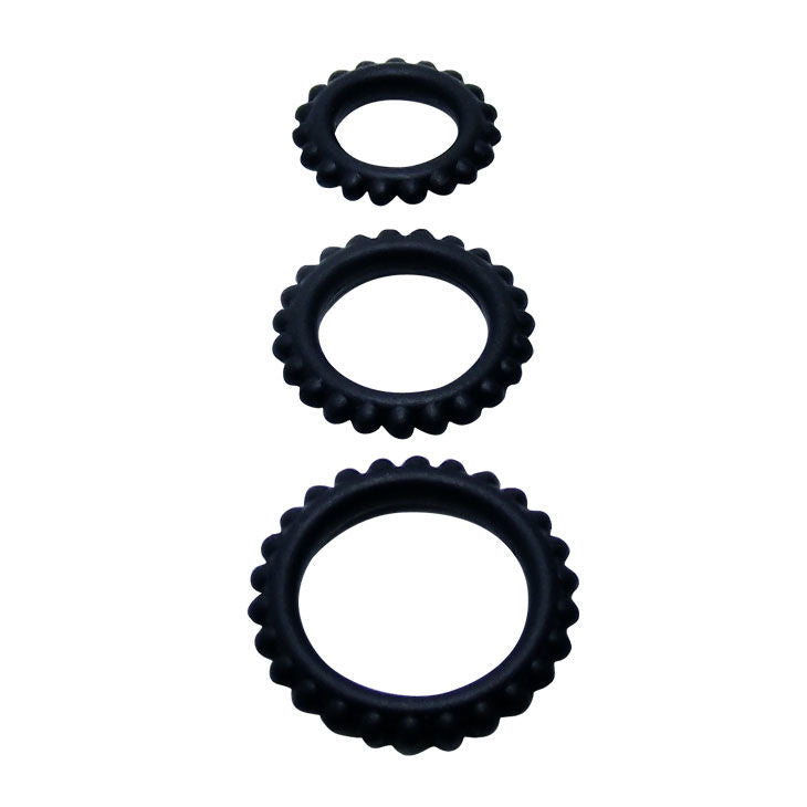 Baile - Titan Set 3stk Cockring Schwarz 2.8 + 2.4 + 1.9 cm