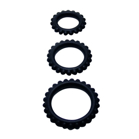 Baile - Titan Set 3stk Cockring Schwarz 2.8 + 2.4 + 1.9 cm