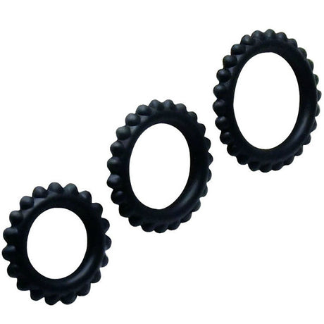 Baile - Titan Set 3stk Cockring Schwarz 2.8 + 2.4 + 1.9 cm