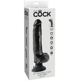 King Cock - Vibrierender Dildo mit Hoden 23 cm Schwarz