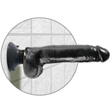 King Cock - Vibrierender Dildo mit Hoden 23 cm Schwarz