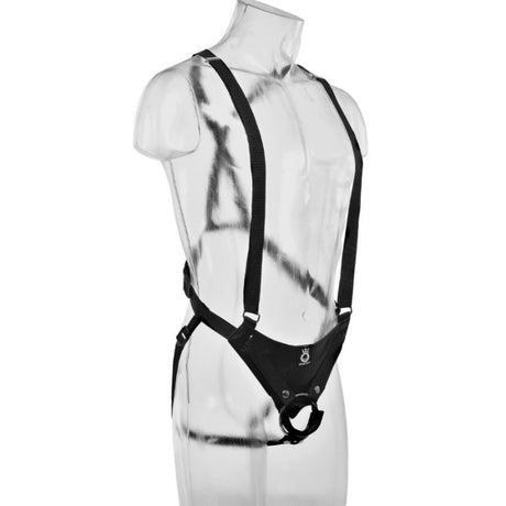 King Cock - 28 cm Hohles Strap-On-Strumpfsystem Fleisch