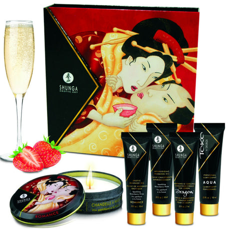 Massageöl Geheimes Geisha-Erdbeer- und Cava-Kit 10 ml.2