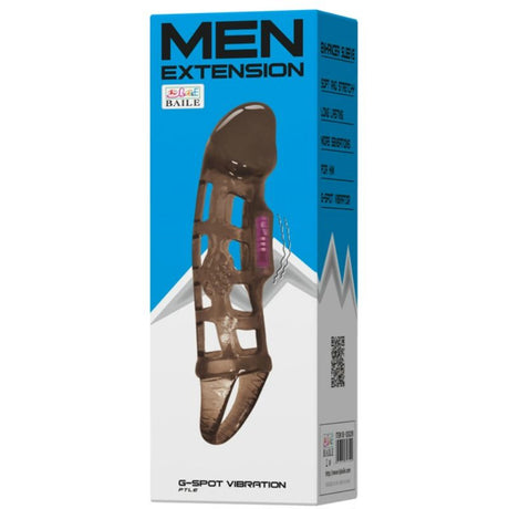 Penishülle Penisverlngerungshülse mit Vibration und Riemen 13,5 cm.1