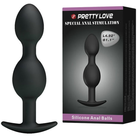 Pretty Love - Silikon Analkugeln 12.5 cm Schwarz