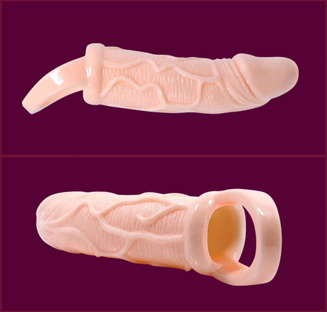 Strap-on Penisverlngerungshülle mit Vibration und Gurt für Hoden 13,5 cm.2