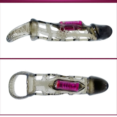 Penishülle Penisverlngerungshülse mit Vibration und Riemen 13,5 cm.2
