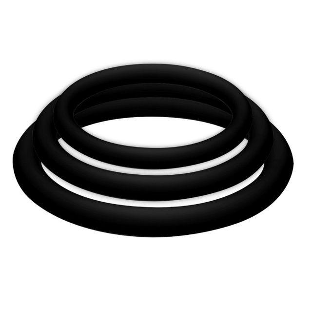 Joydivision Potenzduo - plus 3 Schwarze Ringe Satz - S, M, L