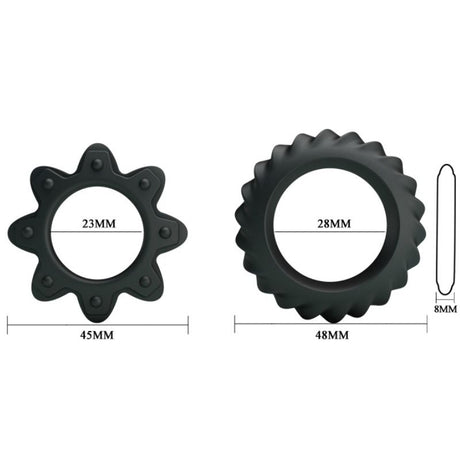 Penisring Kit 2 Ring Blühende Silikonringe Ø 1 cm.4
