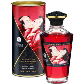 Shunga - Massageöl mit Wärmeeffekt Intensivem Kirschgeschmack 100 ml