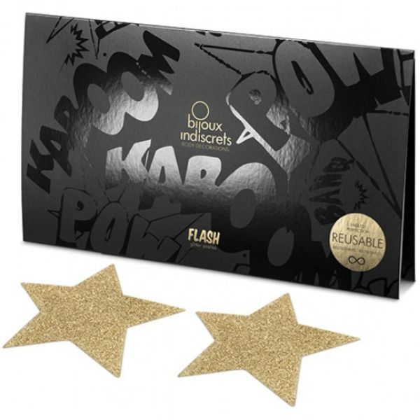 Bijoux - Indiscrets Flash Golden Star Nippelabdeckungen