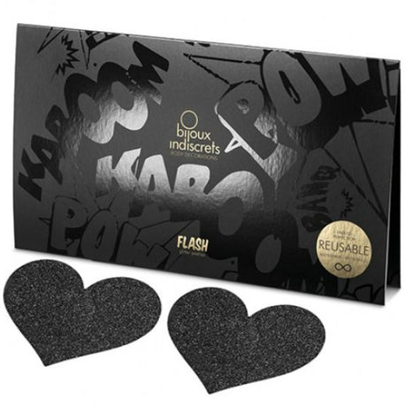 Strümpfe Indiscrets Flash Black Heart Nipple Cuts.2