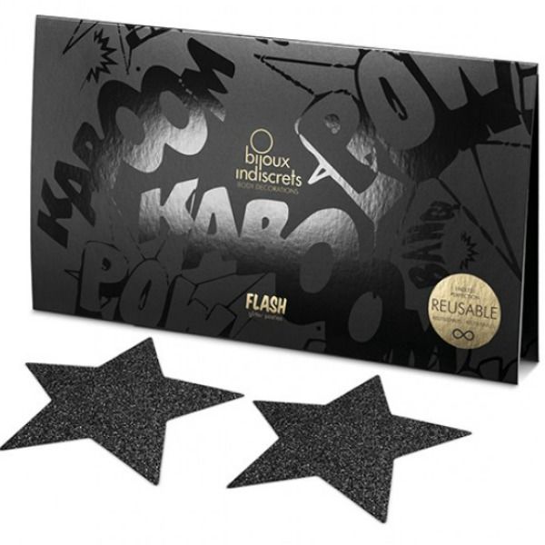 Bijoux - Indiscrets Schwarze Star-Flash-Nippelkappen