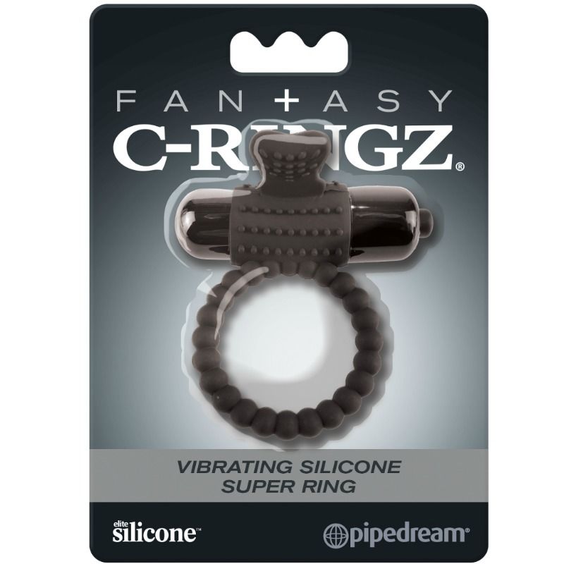 Fantasy C-Ringz - Schwarzer Vibrationsring aus Silikon