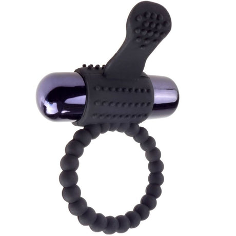 Penisring Schwarzer Vibrationsring aus Silikon Lila Ø 5,9 cm