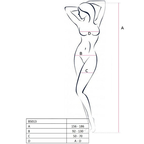 Passion - Woman Bs013 Schwarzer Bodystocking, Eine Grösse