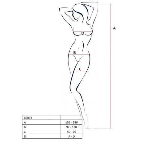 Passion - Woman Bs014 Weisser Bodystocking, Eine Grösse