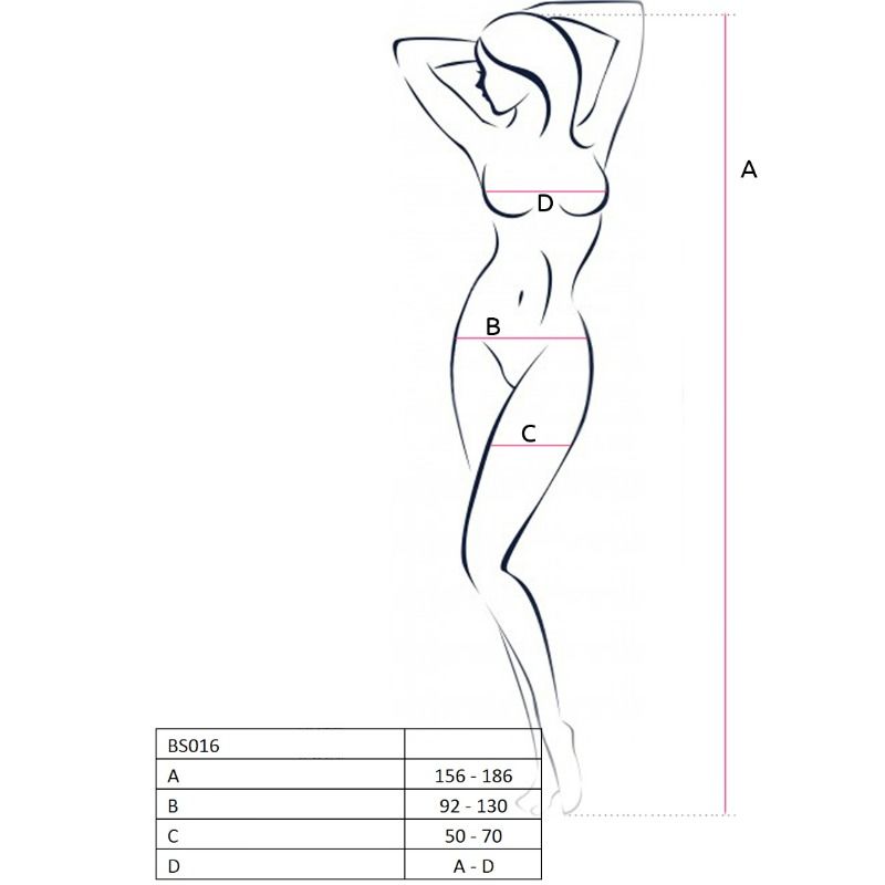 Passion - Woman Bs016 Bodystocking Schwarz Eine Grösse