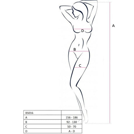 Passion - Woman Bs016 Bodystocking Schwarz Eine Grösse