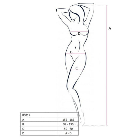 Passion - Woman Bs017 Bodystocking Schwarz Eine Grösse