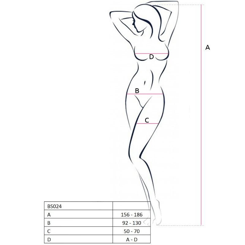 Passion - Woman Bs024 Bodystocking Schwarz Eine Grösse