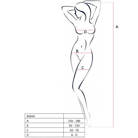 Passion - Woman Bs024 Bodystocking Schwarz Eine Grösse